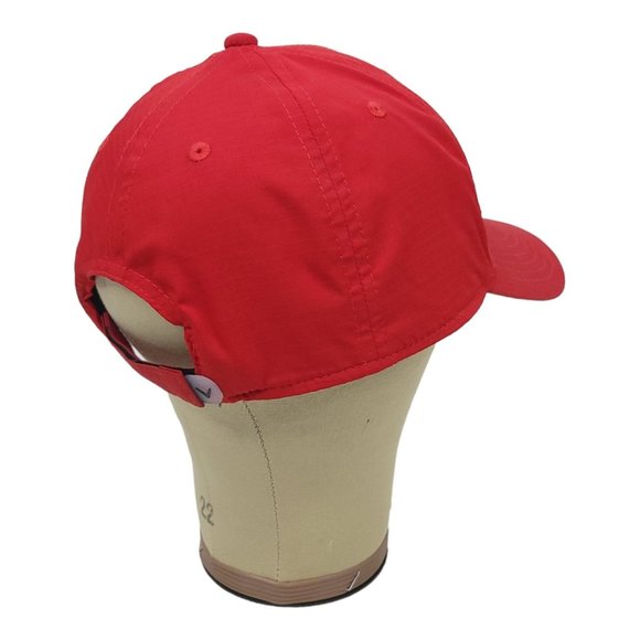 Callaway Metallic Logo Adjustable Strapback Golf Cap Baseball Trucker Hat Red - Picture 9 of 12